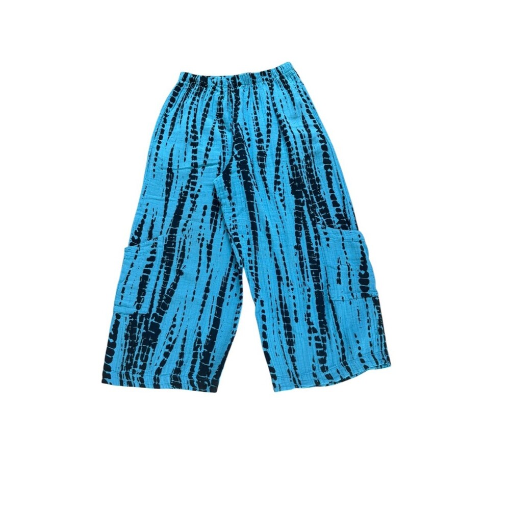 Bryn Walker Bambu Print Gauze Casbah Pant Cotton Womens Small Blue